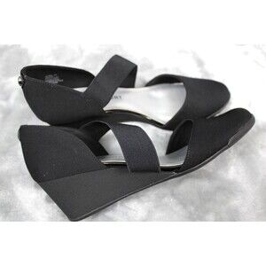 Anne Klein AK Sport Woman's 9.5 Wedge Heel Shoe Black